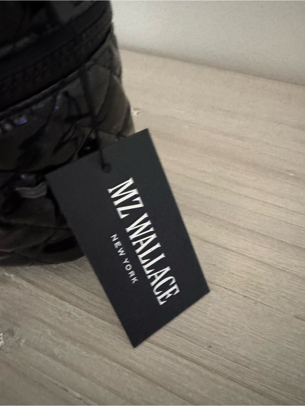MZ Wallace Black Patent Mini Quilted Vanity Case with Tan Handle Accent NWT - Picture 5 of 5